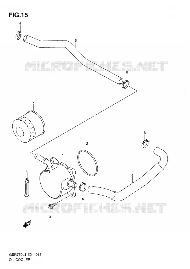 RADIATEUR D'HUILE Suzuki MOTO 750 GSR 2011  GSR750UEL1(E21)