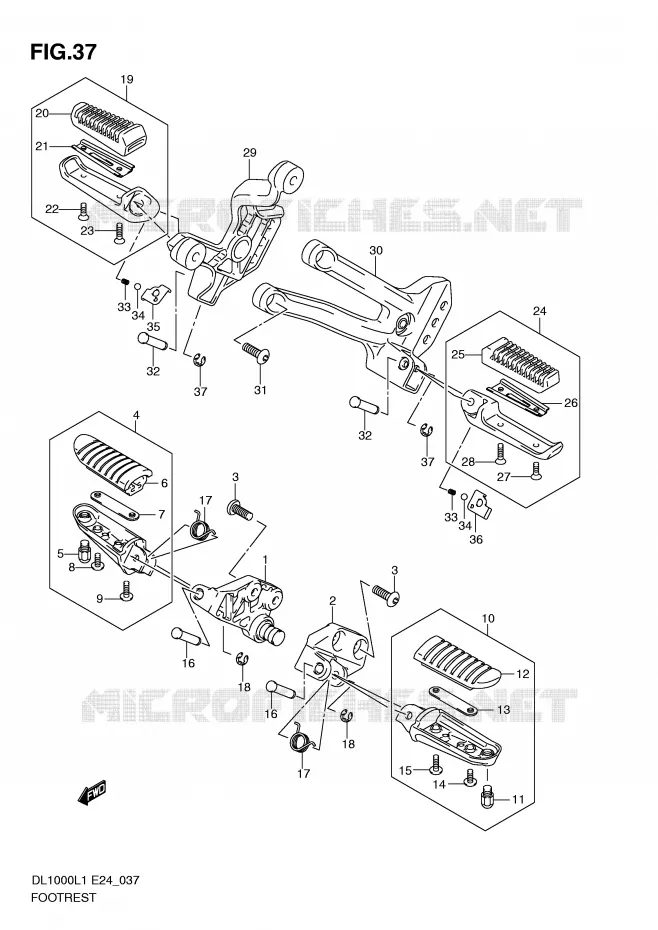 REPOSE PIED Suzuki MOTO 1000 V-STROM 2011  DL1000L1(E24)