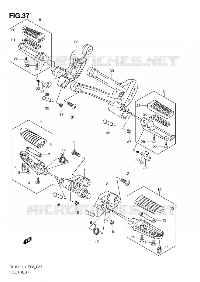 REPOSE PIED Suzuki MOTO 1000 V-STROM 2011  DL1000L1(E28)