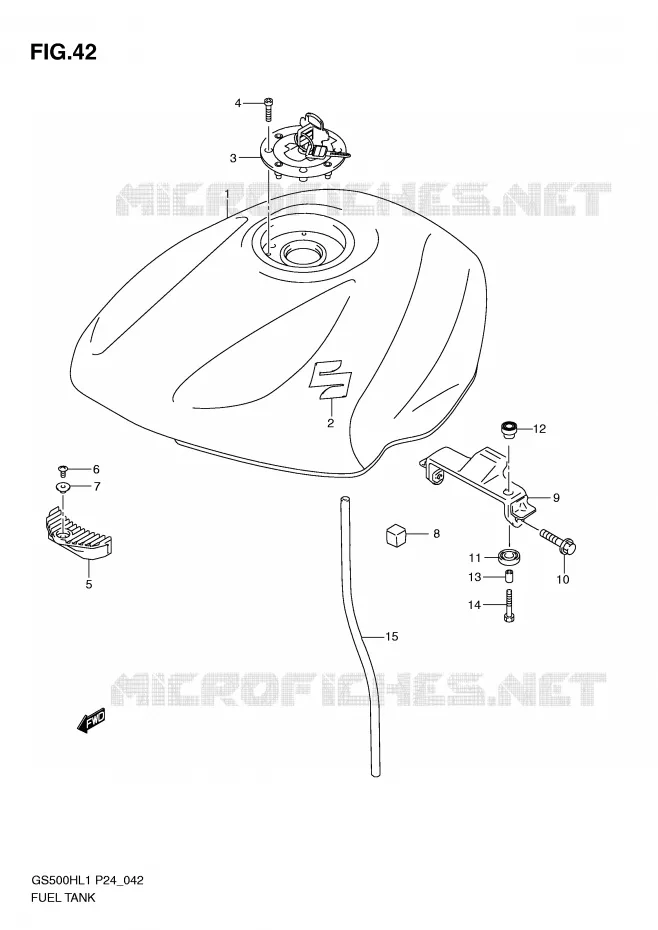 RESERVOIR D'ESSENCE (GS500H) Suzuki MOTO 500 GS-E 2011  GS500HL1(L1)
