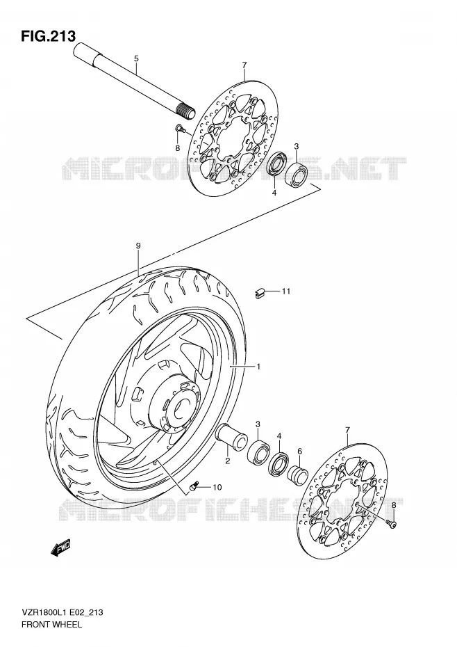 ROUE AVANT (VZR1800L1 E19) Suzuki MOTO 1800 INTRUDER 2011  VZR1800ZL1(E2)