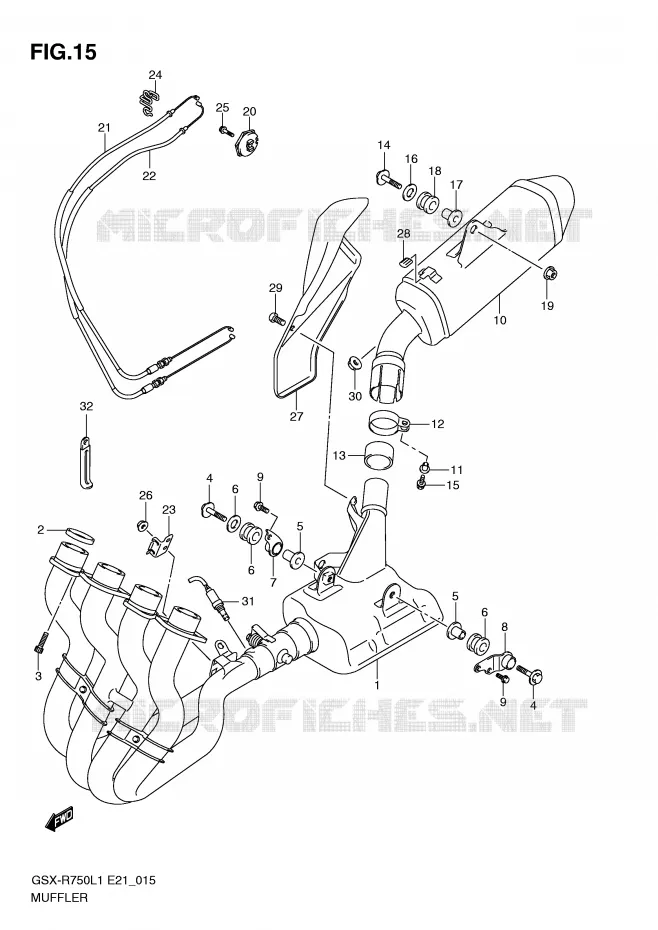 SILENCIEUX Suzuki MOTO 750 GSX-R 2012  GSX-R750UFL1(E21)