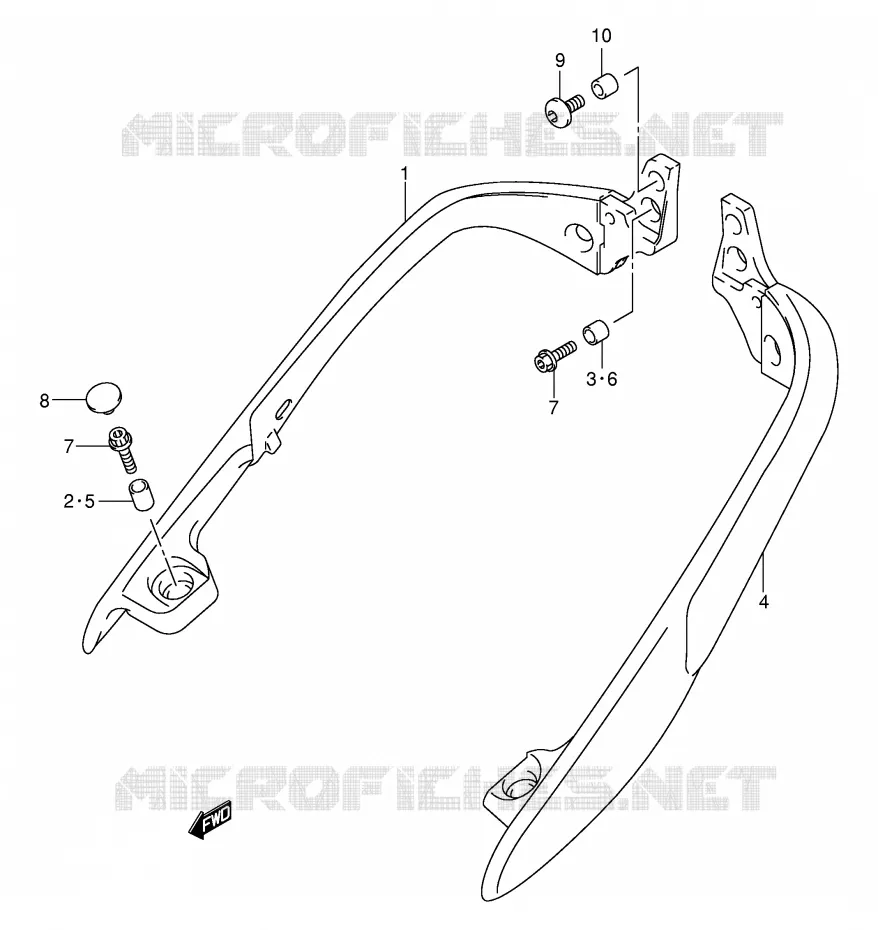 SUPPORT DOSSERET (SIDE)(MODELE K1) Suzuki SCOOTER 250 BURGMAN 1998  AN250W(E2)