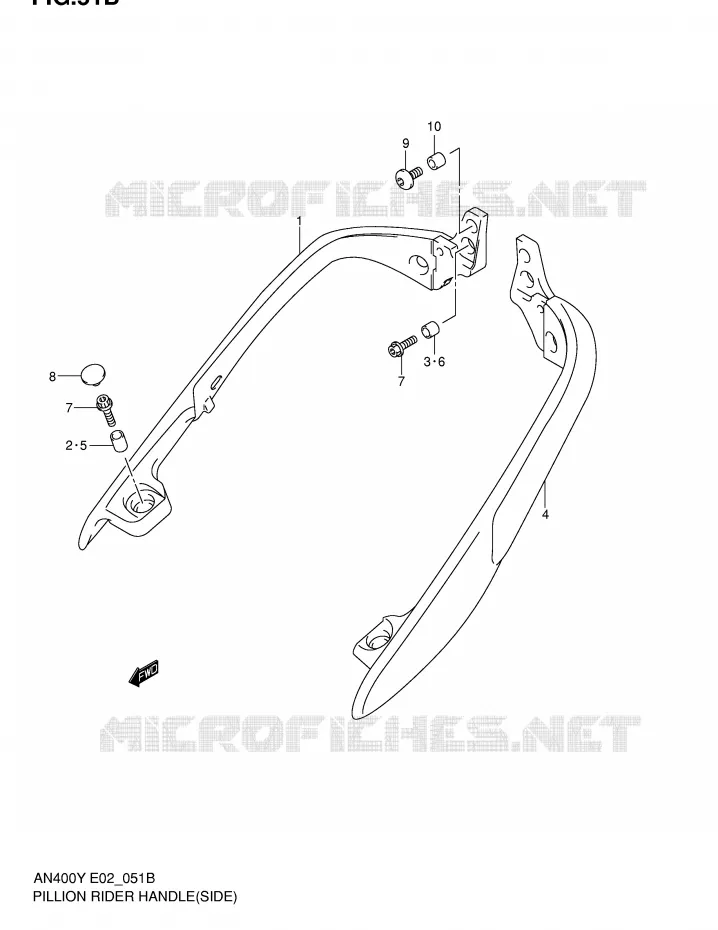 SUPPORT DOSSERET (SIDE)(MODELE K2) Suzuki SCOOTER 400 BURGMAN 2000  AN400RY(E2)