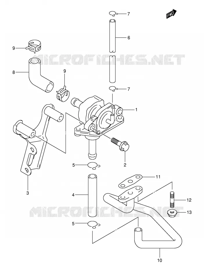 SYSTEME RECYCLAGE GAZ ECHAPPEMENT (MODELE K1/K2) Suzuki SCOOTER 250 BURGMAN 1998  AN250W(E2)