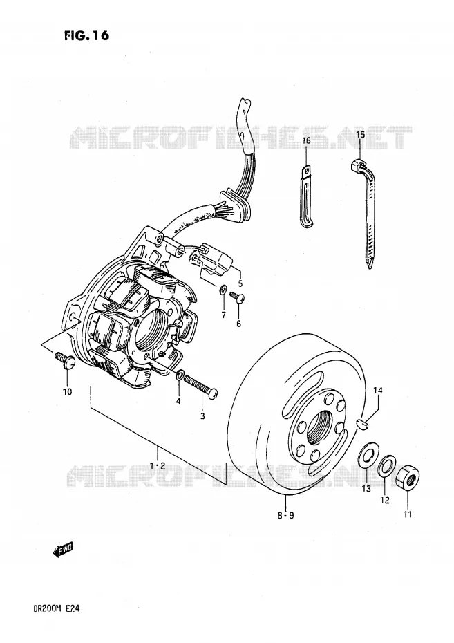 ALLUMAGE ROTOR - STATOR Suzuki MOTO 200 DR 1991  DR200M(E24)