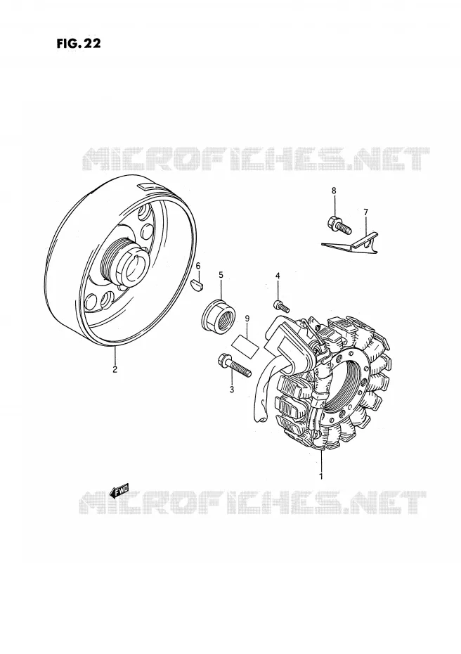 ALLUMAGE ROTOR - STATOR Suzuki QUAD 250 QUADRUNNER 1990  LT-4WDL(E3)