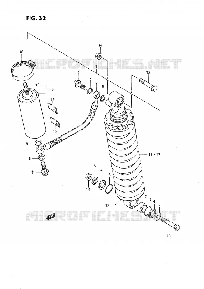 AMORTISSEUR ARRIERE (MODELE G) Suzuki MOTO 80 RM 1992  RM80N(E24)