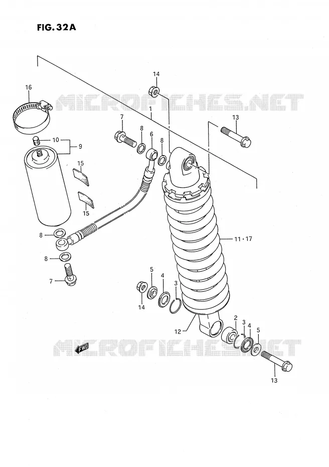 AMORTISSEUR ARRIERE (MODELE H) Suzuki MOTO 80 RM 1988  RM80J(E24)