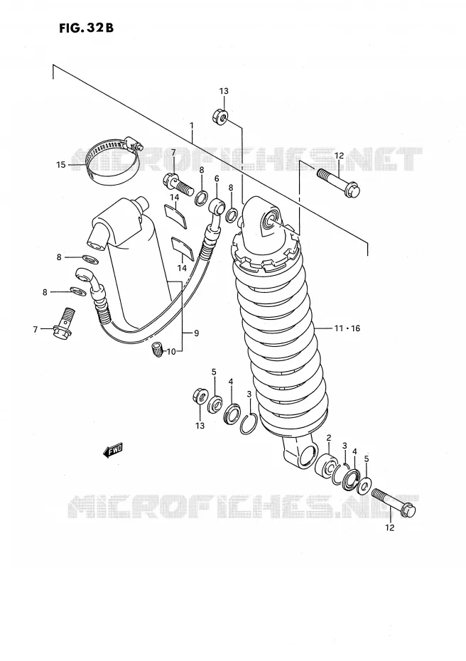 AMORTISSEUR ARRIERE (MODELE K) Suzuki MOTO 80 RM 1991  RM80M(E24)