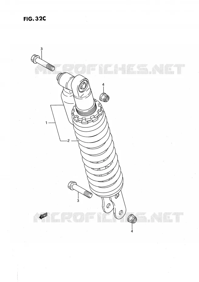 AMORTISSEUR ARRIERE (MODELE L) Suzuki MOTO 80 RM 1993  RM80P(E24)