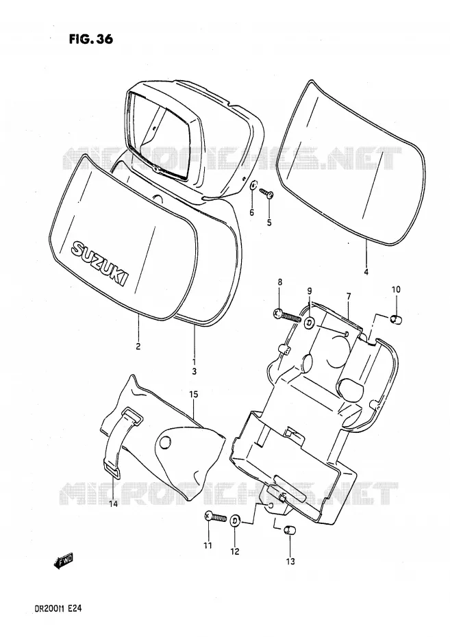 BOL DE PHARE Suzuki MOTO 200 DR 1991  DR200M(E24)