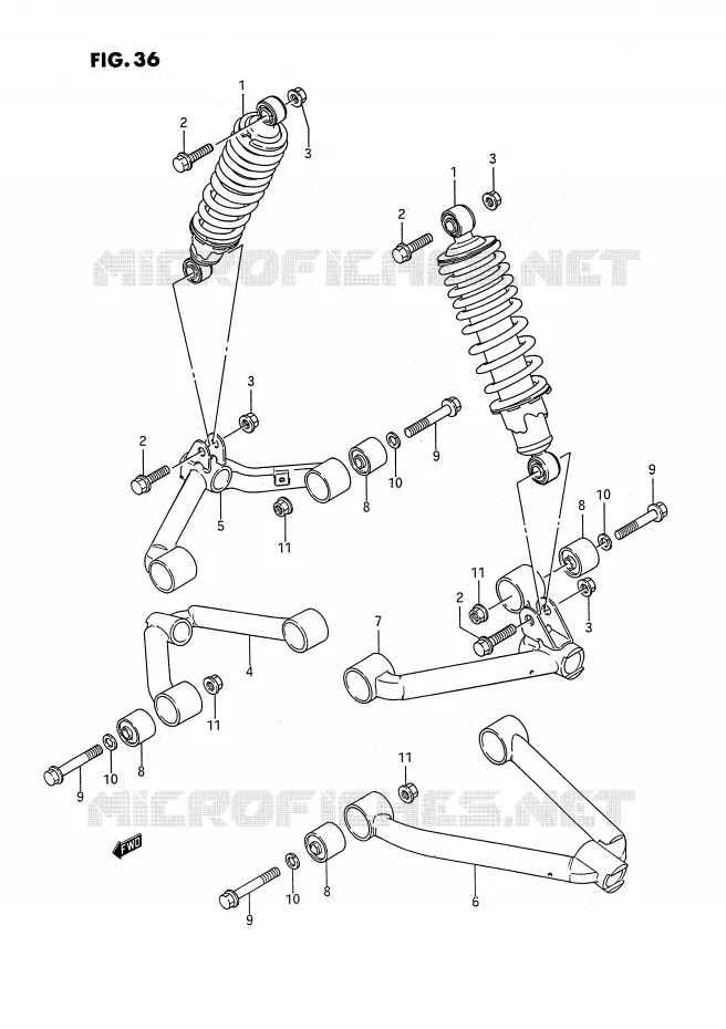BRAS SUSPENSION AVANT Suzuki QUAD 250 QUADRUNNER 1995  LT-4WDS(E3)