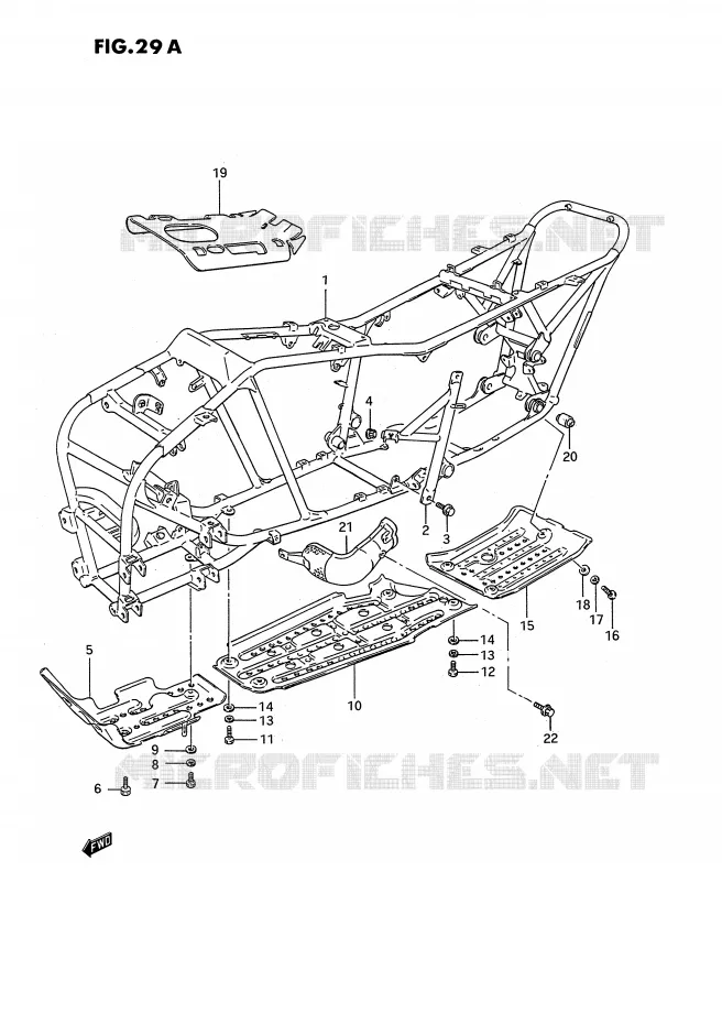 CADRE (MODELE L/M/N/P/R/S) Suzuki QUAD 250 QUADRUNNER 1995  LT-4WDS(E3)