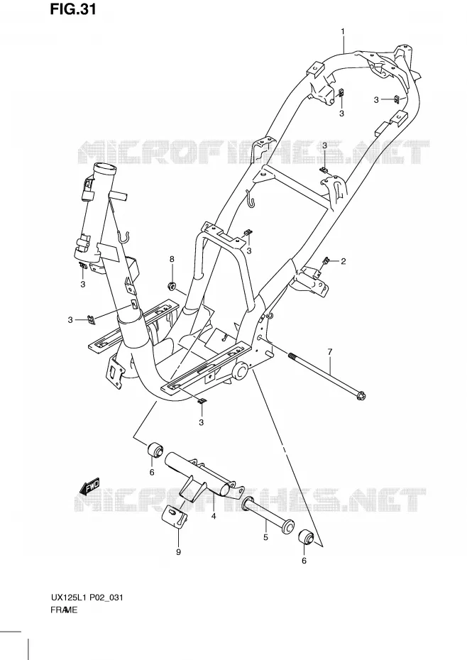 CADRE Suzuki SCOOTER 125 SIXTEEN 2011  UX125L1(P02)