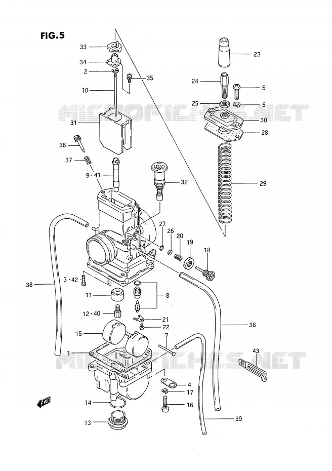 CARBURATEUR (MODELE G/H) Suzuki MOTO 80 RM 1995  RM80S(E24)