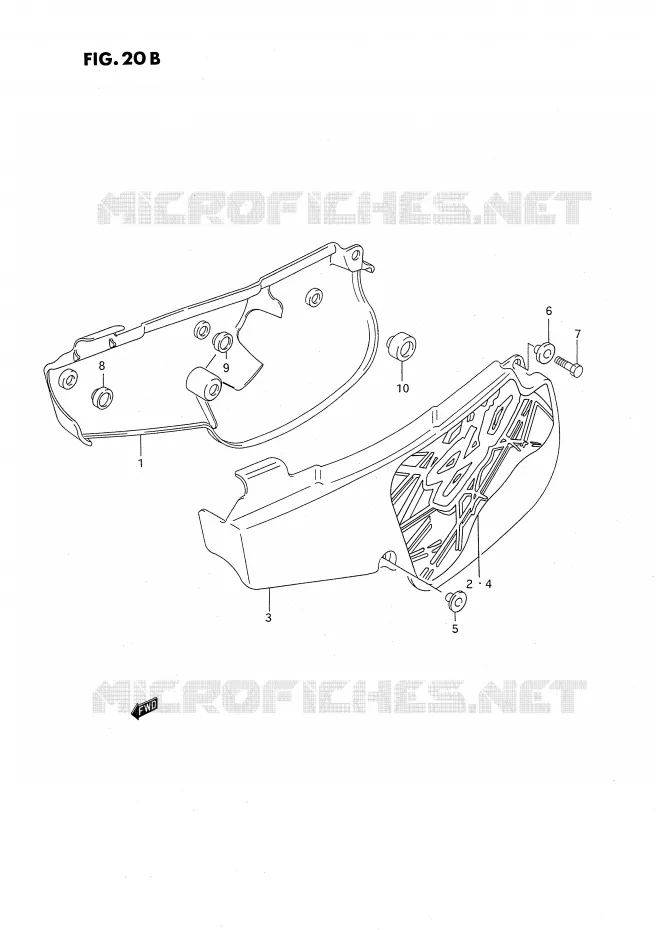 CARENAGES ARRIERE  (MODELE P/R/S) Suzuki MOTO 80 RM 1987  RM80H(E24)