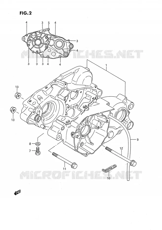 CARTER (MODELE G/H) Suzuki MOTO 80 RM 1991  RM80M(E24)