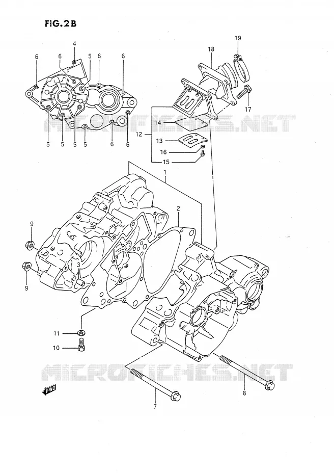 CARTER (MODELE L/M/N/P/R/S) Suzuki MOTO 80 RM 1992  RM80N(E24)