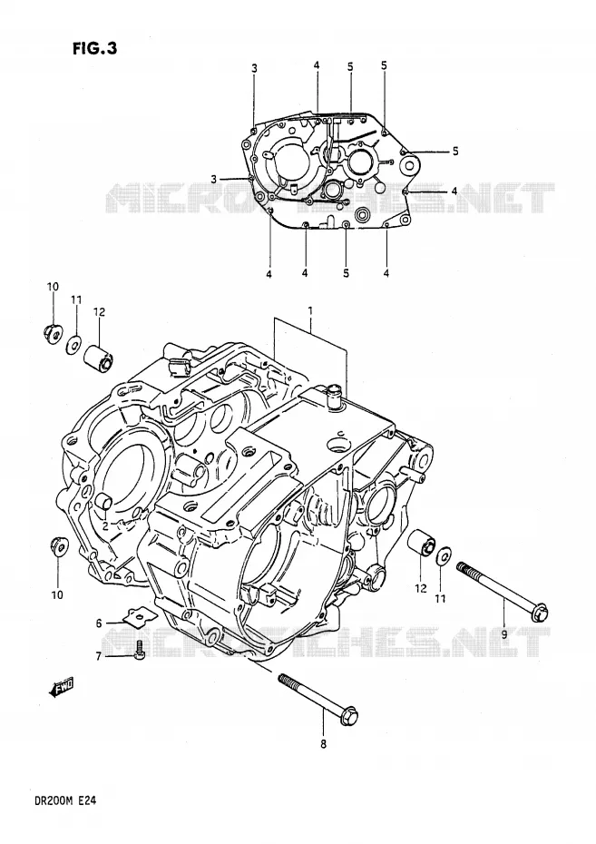 CARTER Suzuki MOTO 200 DR 1988  DR200J(E24)