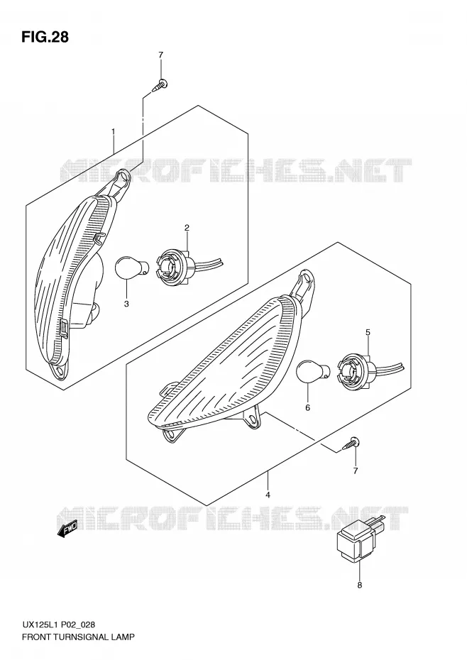CLIGNOTANTS AVANT Suzuki SCOOTER 125 SIXTEEN 2011  UX125L1(P02)