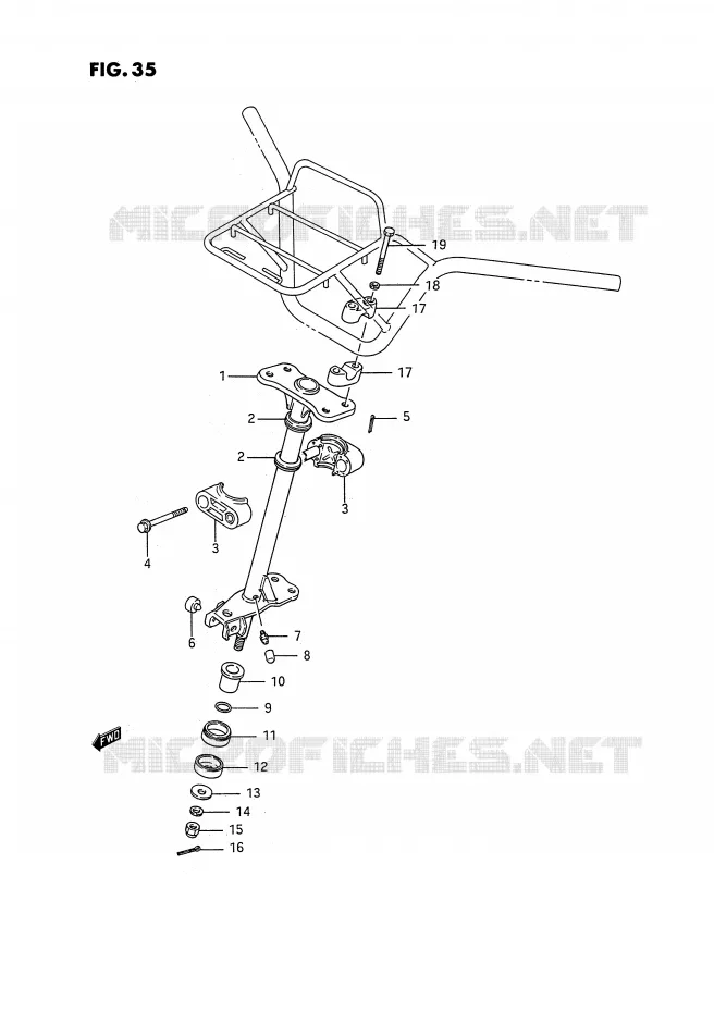 COLONNE DE DIRECTION Suzuki QUAD 250 QUADRUNNER 1995  LT-4WDS(E3)