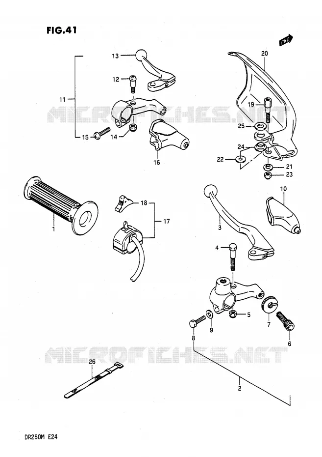COMMODO DE PHARE (E1,E2) Suzuki MOTO 200 DR 1987  DR200H(E24)