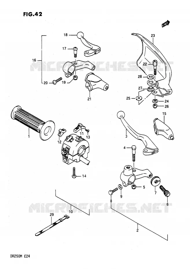COMMODO DE PHARE (E6,E21,E24) Suzuki MOTO 200 DR 1991  DR200M(E24)