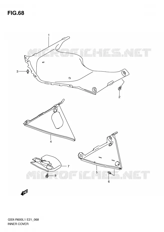 COUVERCLE INTERIEUR Suzuki MOTO 600 GSX-R 2011  GSX-R600UEL1(E21)
