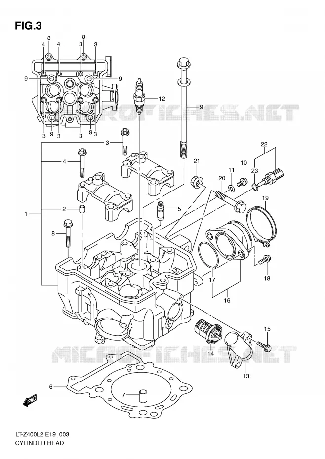 CULASSE Suzuki QUAD 400 QUADSPORT 2015  LT-Z400L2(E19)