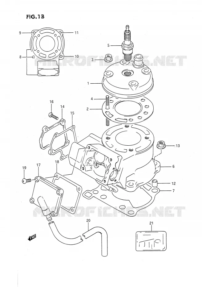 CYLINDRE (MODELE L) Suzuki MOTO 80 RM 1993  RM80P(E24)