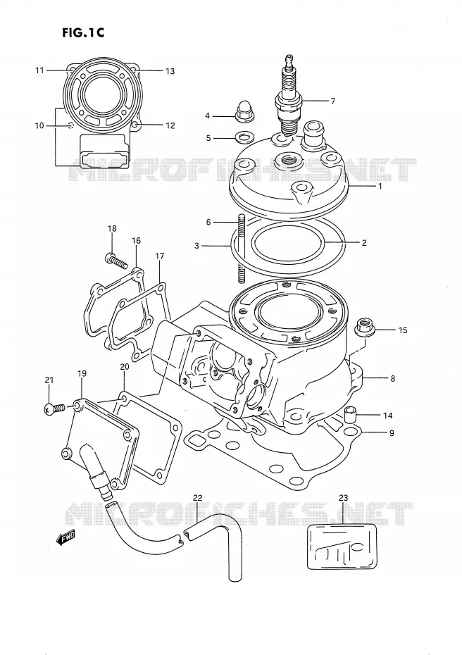 CYLINDRE (MODELE M/N/P/R/S) Suzuki MOTO 80 RM 1991  RM80M(E24)