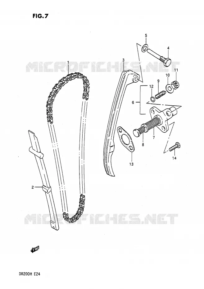 DISTRIBUTION Suzuki MOTO 200 DR 1989  DR200K(E24)