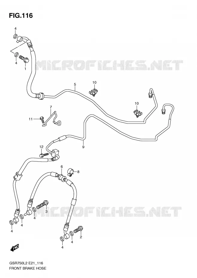 DURITE DE FREIN AVANT (GSR750AL2 E24) Suzuki MOTO 750 GSR 2012  GSR750UEL2(E21)