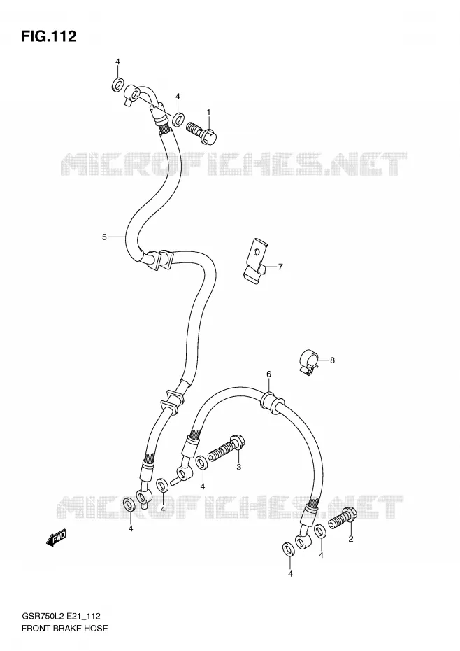 DURITE DE FREIN AVANT (GSR750L2 E21) Suzuki MOTO 750 GSR 2012  GSR750AUEL2(E21)