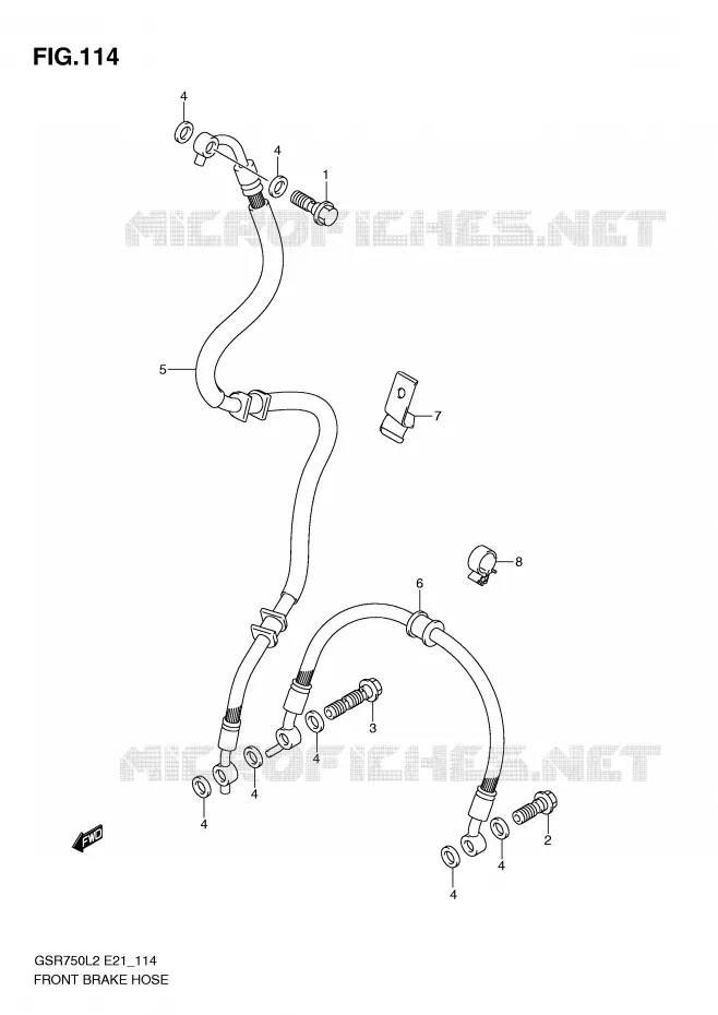 DURITE DE FREIN AVANT (GSR750UEL2 E21) Suzuki MOTO 750 GSR 2012  GSR750L2(E21)