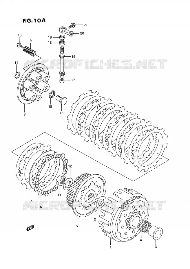 EMBRAYAGE (MODELE R/S) Suzuki MOTO 250 RM 1994  RM250R(E3)