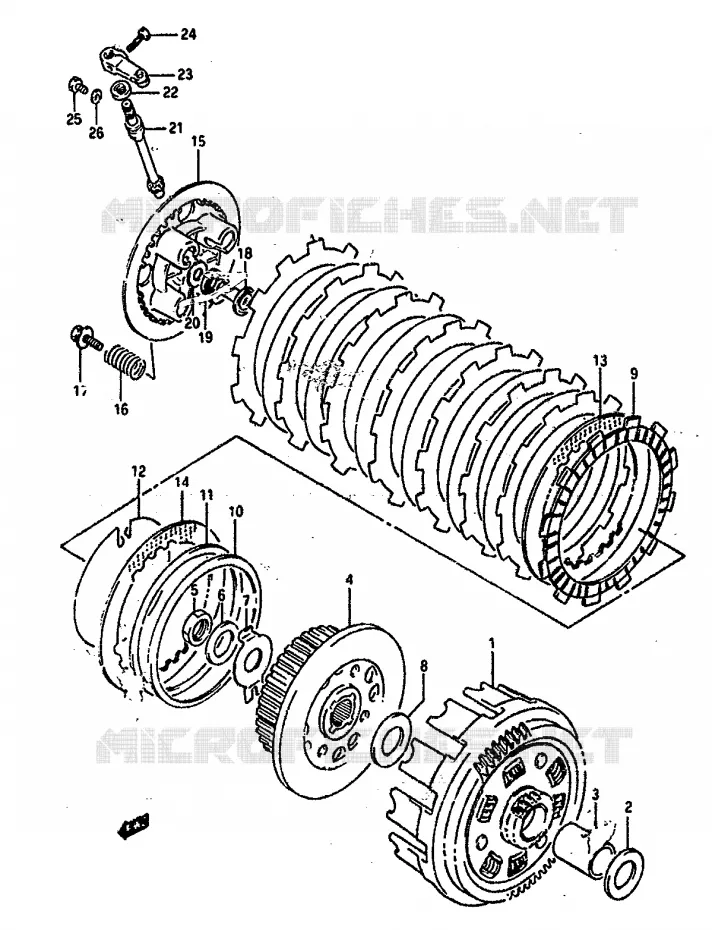EMBRAYAGE Suzuki MOTO 800 DR 1990  DR800SL(L)