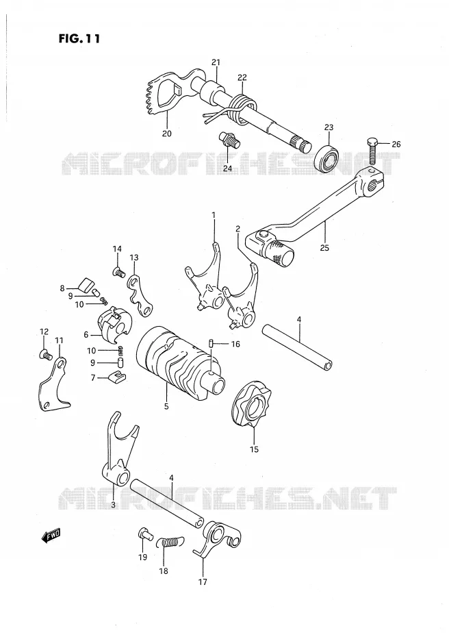 ENSEMBLE DE SELECTION DE VITESSES (MODELE G/H) Suzuki MOTO 80 RM 1994  RM80R(E24)
