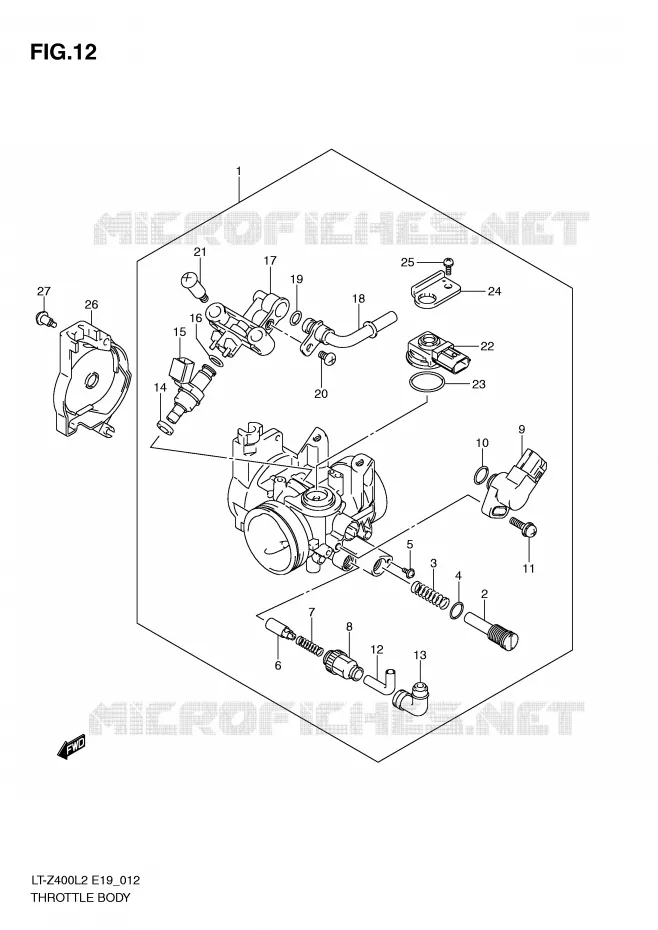ENSEMBLE INJECTION Suzuki QUAD 400 QUADSPORT 2012  LT-Z400ZL2(E19)