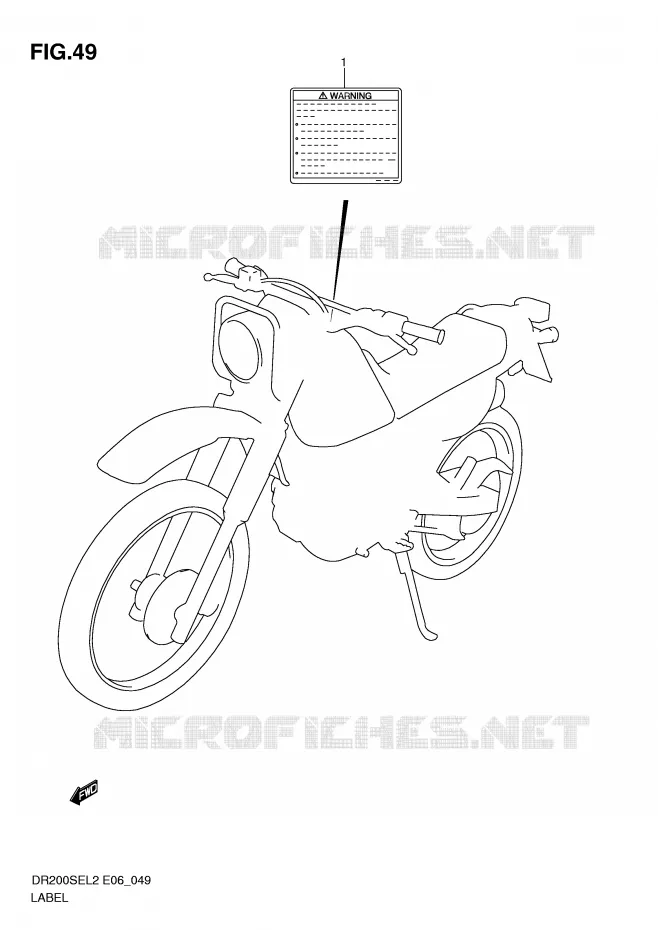 ETIQUETTE (DR200SEL2 E06) Suzuki MOTO 200 DR 2012  DR200SEL2(E06)