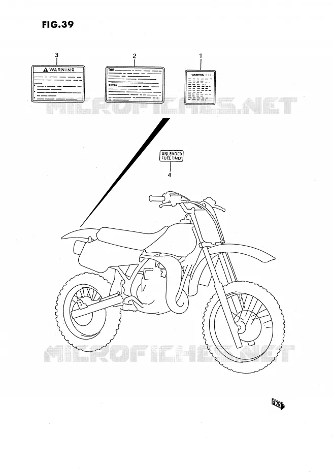 ETIQUETTE Suzuki MOTO 80 RM 1987  RM80H(E24)