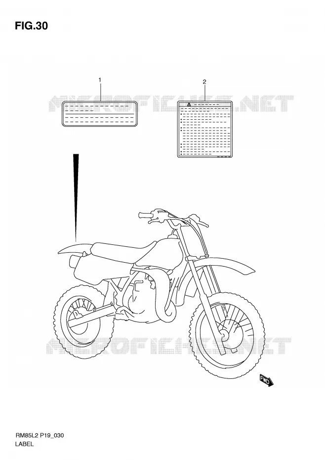 ETIQUETTE Suzuki MOTO 85 RM 2012  RM85LL2(P19)
