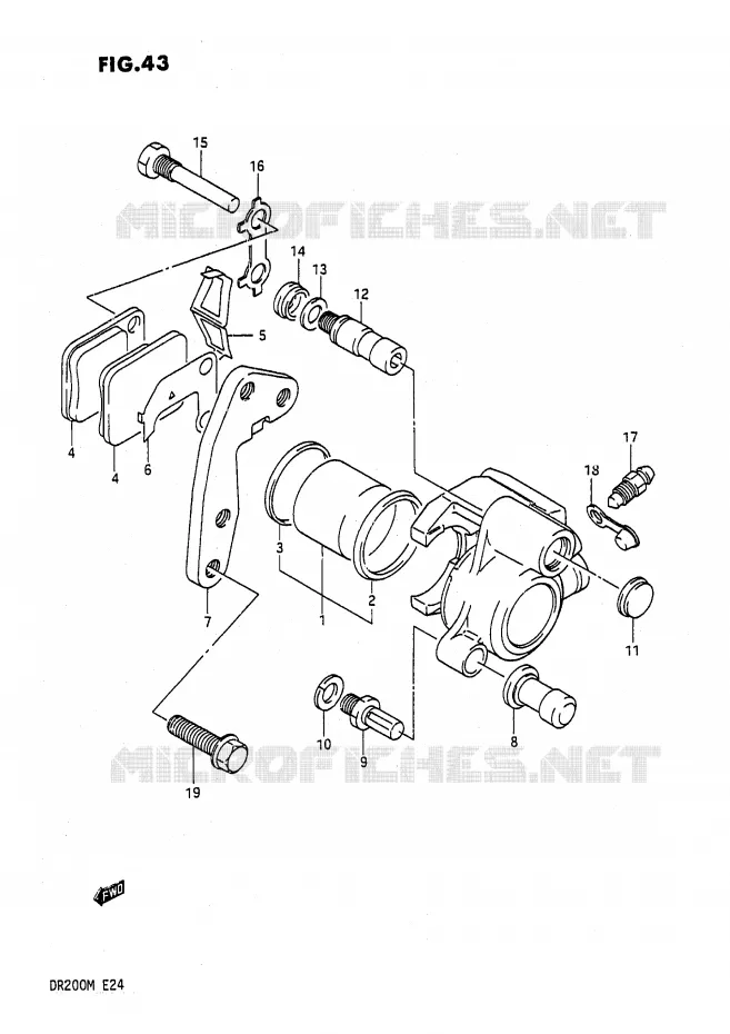 ETRIER DE FREIN AVANT Suzuki MOTO 200 DR 1988  DR200J(E24)