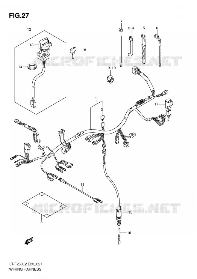 FAISCEAU ELECTRIQUE Suzuki QUAD 250 OZARK 2012  LT-F250L2(E33)
