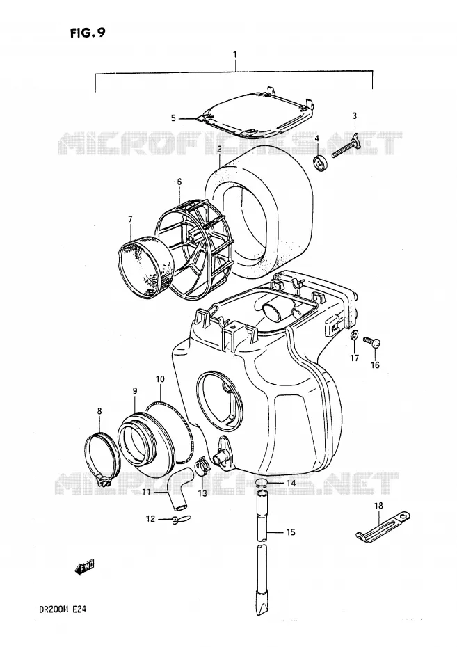 FILTRE A AIR Suzuki MOTO 200 DR 1987  DR200H(E24)
