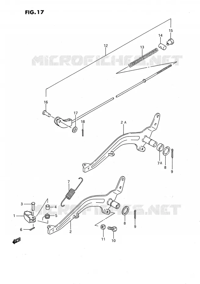 FREIN ARRIERE (MODELE G/H/K) Suzuki MOTO 80 RM 1993  RM80P(E24)