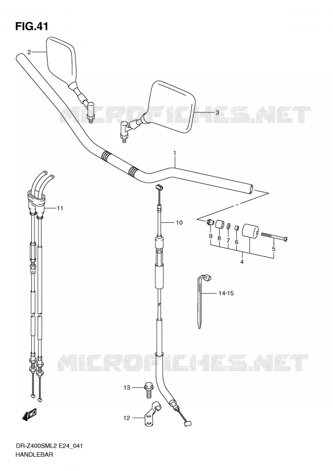 GUIDON Suzuki MOTO 400 DR-Z 2012  DR-Z400SML2(E24)