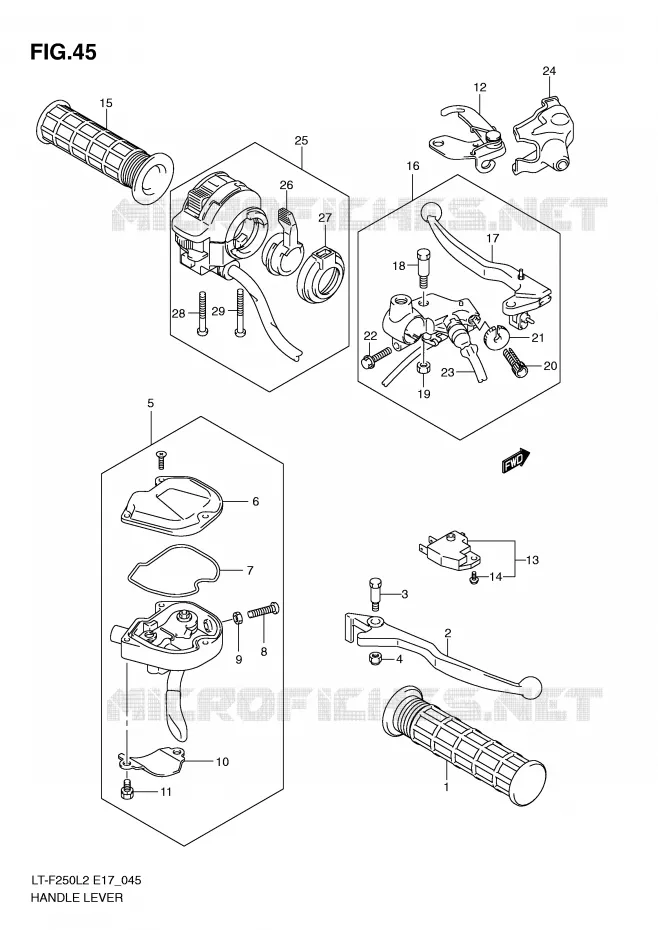 LEVIERS - POIGNEES (LT-F250L2 E17) Suzuki QUAD 250 OZARK 2012  LT-F250L2(E17)