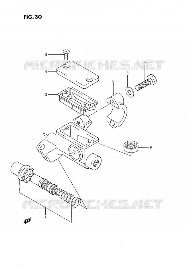 MAITRE CYLINDRE AVANT (MODELE G/H) Suzuki MOTO 80 RM 1990  RM80L(E24)